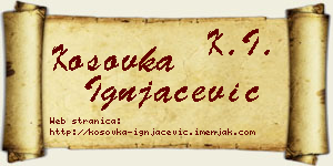 Kosovka Ignjačević vizit kartica